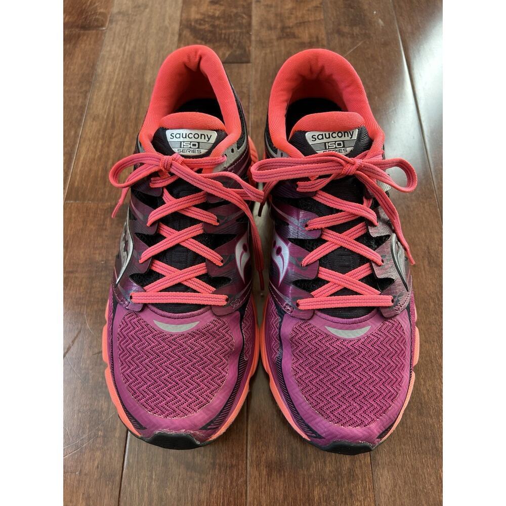 Saucony Zealot ISO Fit Sneakers Womens 10.5 Purple Pink Running Shoes - Picture 2 of 8